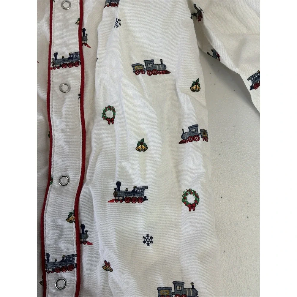 Petite Plume Artic Express Christmas Cambridge One-Piece Pajamas Size 6/12 Mnth